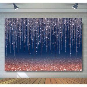 Navy Blue & Rose Gold Blush Background 7x5 feet Wedding Photography Backdrop